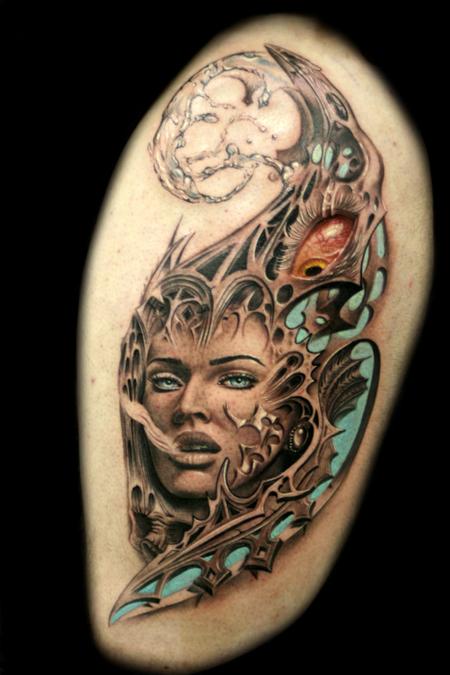 Tattoos - gothic leg piece - 60258